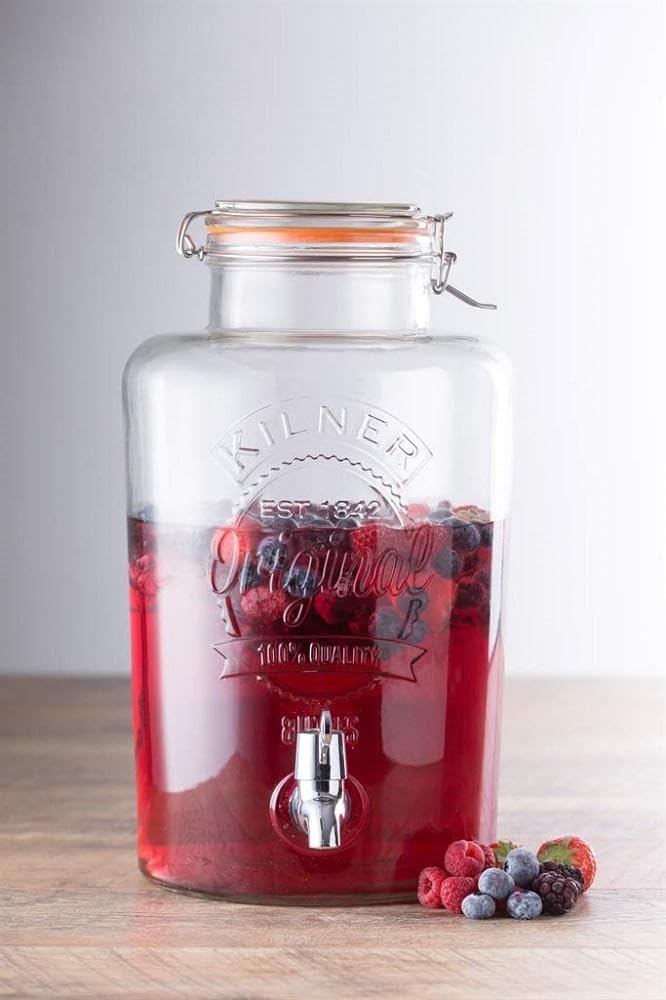 Kilner Getränkespender aus Glas mit Zapfhahn, 8 l 8 Liter-Classic, 8 Liter-Classic