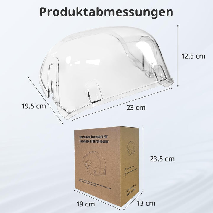 Aufsteckbare Haube, Hintere Abdeckung für Mikrochip-Futterautomat für Haustiere, Hartnäckige Haustie