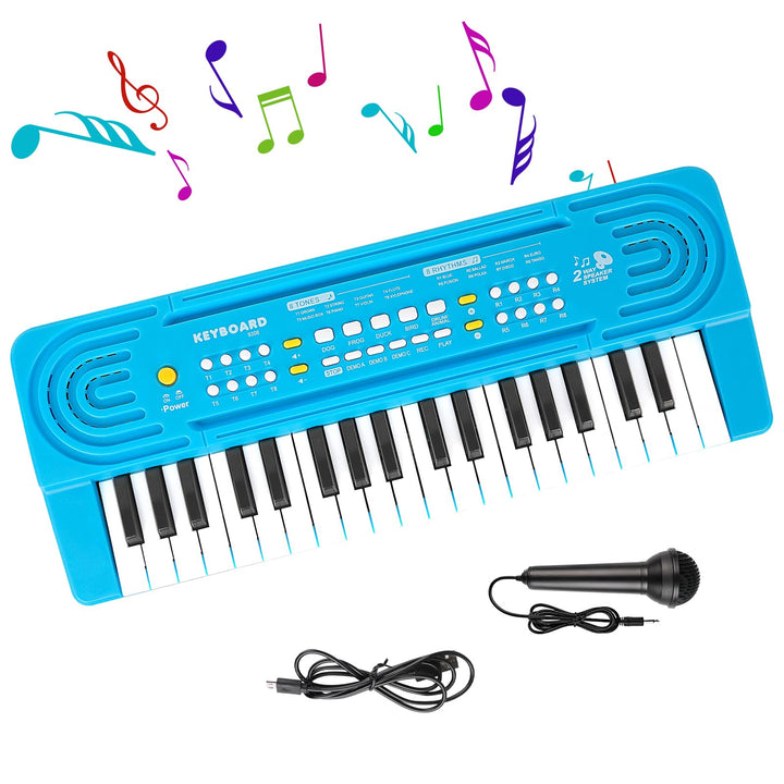 Keyboard Kinder mit Mikrofon, Multifunktions Kinder Klaviertastatur, 37 Tasten Elektronisches Klavie