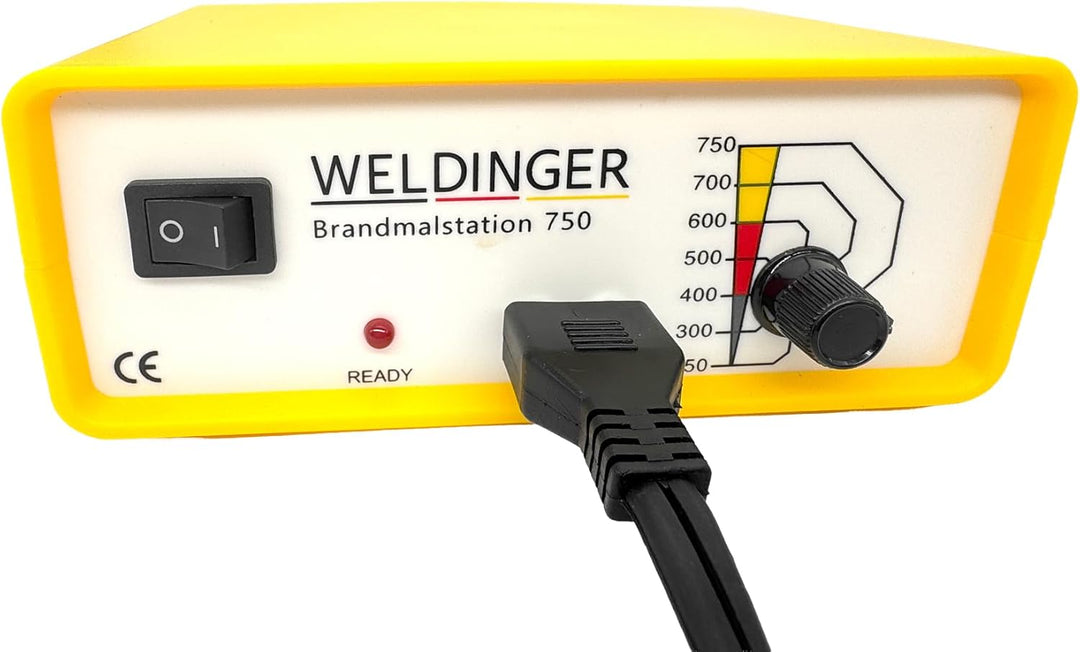 WELDINGER Brandmalstation BS 750 - regelbare Brennerstation - Brandmalgerät (40 W) 5 Jahre
