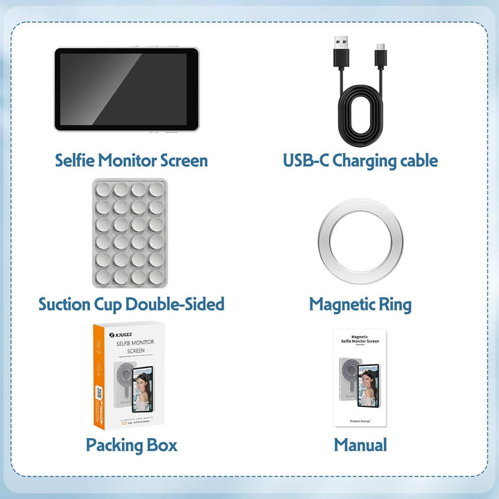 Handy Selfie Monitor für iPhone -1080P Vlog Selfie Bildschirm für Android,4" Selfie Monitor Screen W