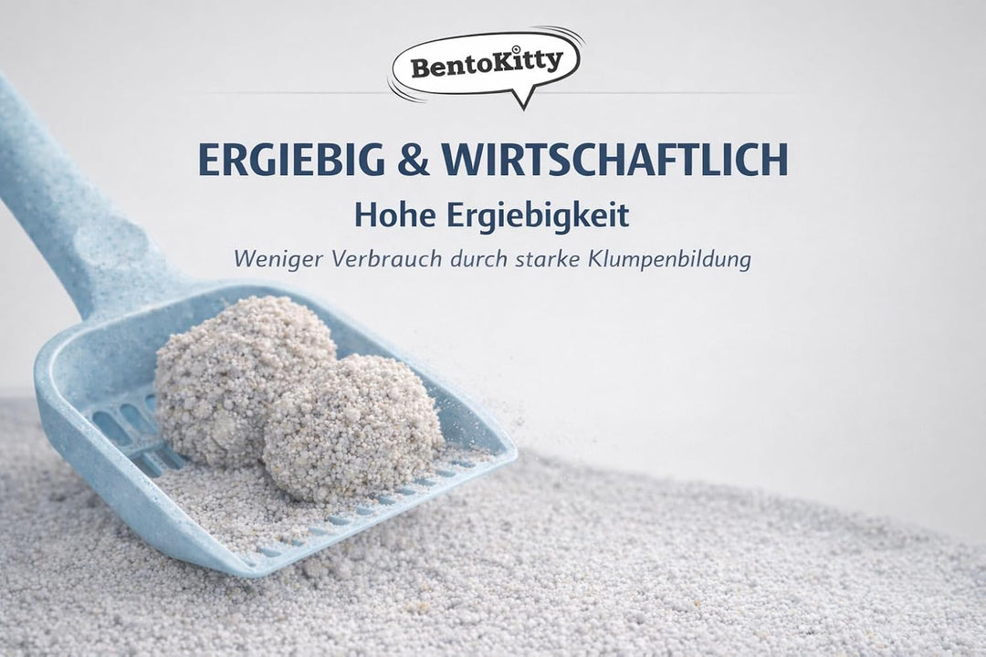BentoKitty Katzenstreu (20L, 2er Pack) mit Aktivkohle, Klumpend, weiss, feinkörnig, Klumpstreu aus B