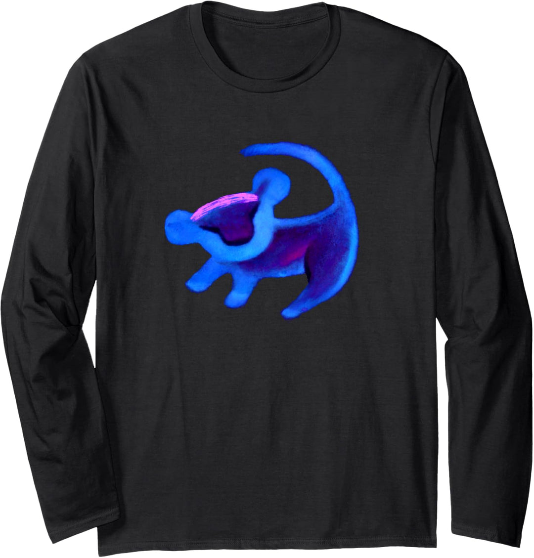Disney Lion King Simba Cave Painting Blue Hue Langarmshirt