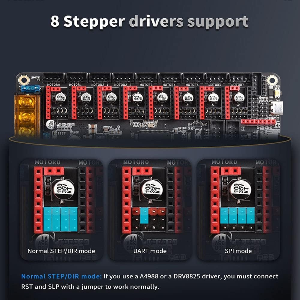 BIGTREETECH Octopus V1.1 Steuerplatine mit 8pcs TMC2208 UART, 32 Bit Kompatibler Touchscreen der TFT