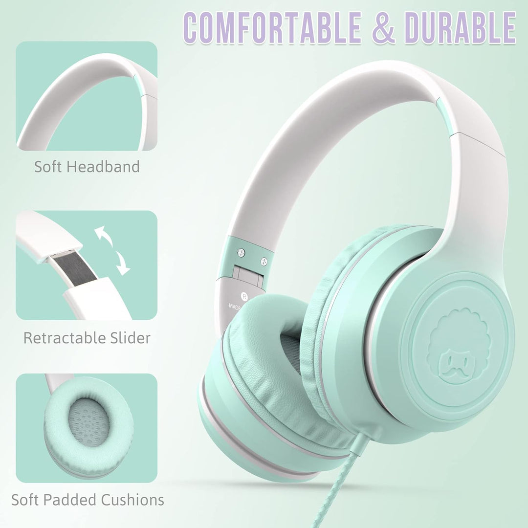 RockPapa L22 Kinder kopfhörer, Kabel Kopfhörer für Kinder, 3,5 mm Aux Jack, Verstellbares Stirnband