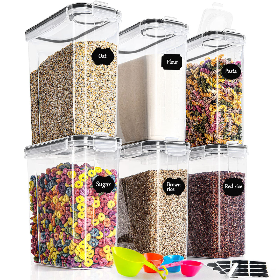 GoMaihe 4L Vorratsdosen 6 Set, Aufbewahrungsbox Küche Luftdicht Behälter aus Plastik Mit Deckel, Vor