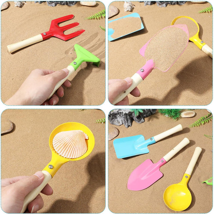 1 Set Kindergartengeräte Mit Schaufel Rechen Kleine Gartenschaufel Metall-Kindergartenset