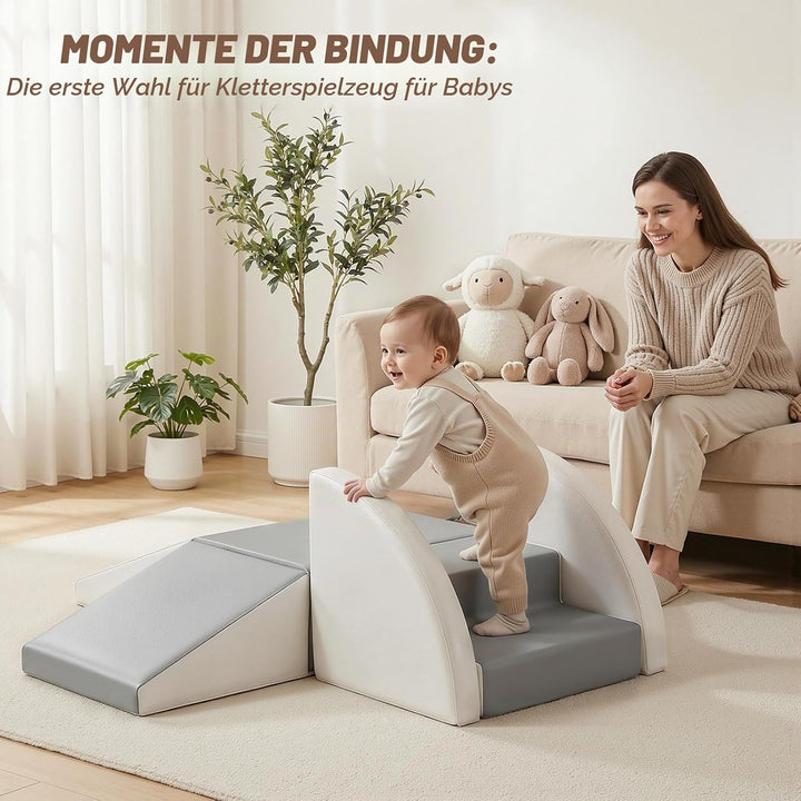 Schaumstoff Bausteine Kinder Klettern Indoor - 6 PCS Softbausteine Riesenbausteine für Baby Motorik