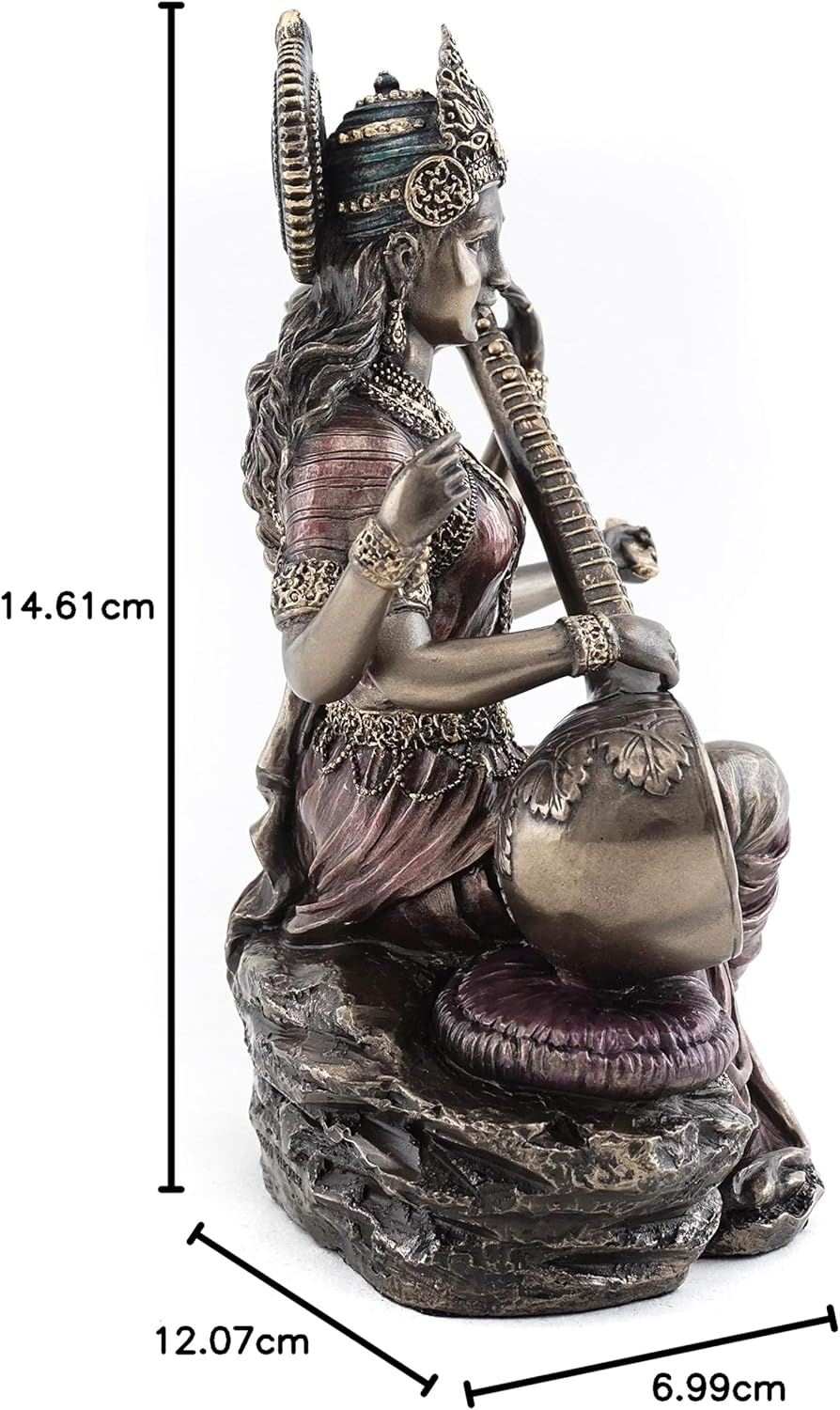 Top Collection kleinen 14,6 cm Schönes Saraswati Hindu Göttin der wissen und Wisdom Echte Premium ka
