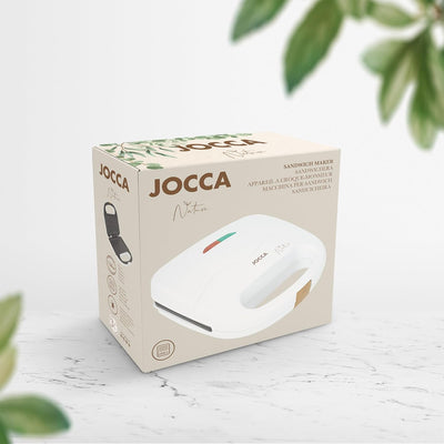 JOCCA Sandwichtoaster für 2 Scheiben, Toaster aus der Nature-Linie, antihaftbeschichtete Grillplatte