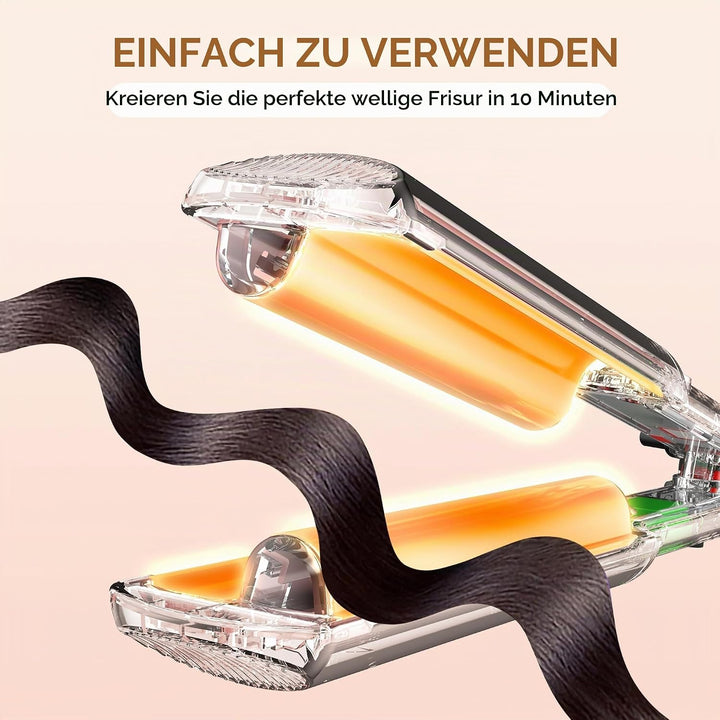 UKLISS Welleneisen, Pro Mini Welleneisen für Haare, LCD-Anzeige [120-210℃], Leichter Mermaid Hair Wa