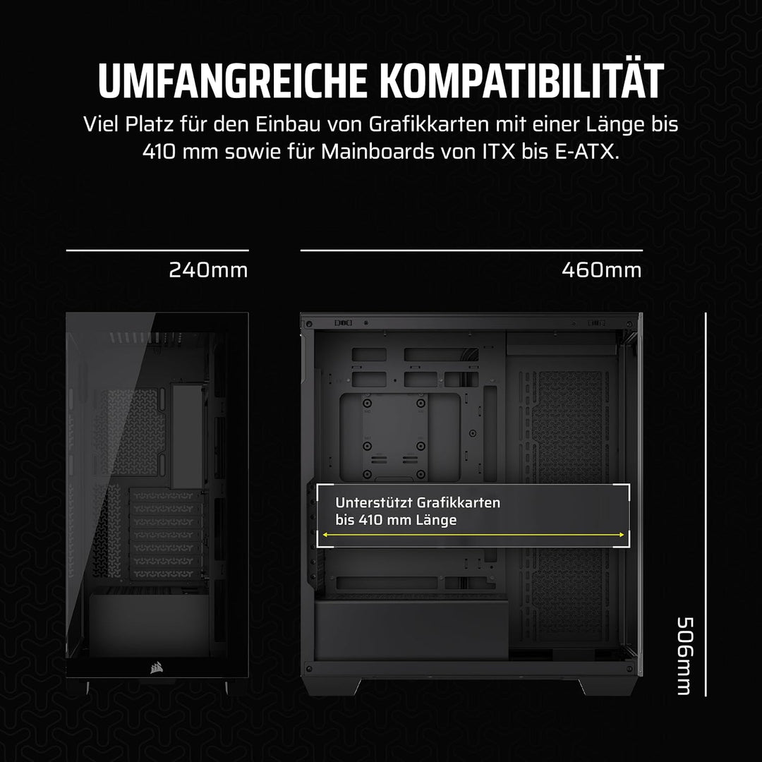CORSAIR 3500X Mid-Tower ATX PC-Gehäuse - Gehärtetes Panorama-Glas - Umgekehrte Verbindung Motherboar