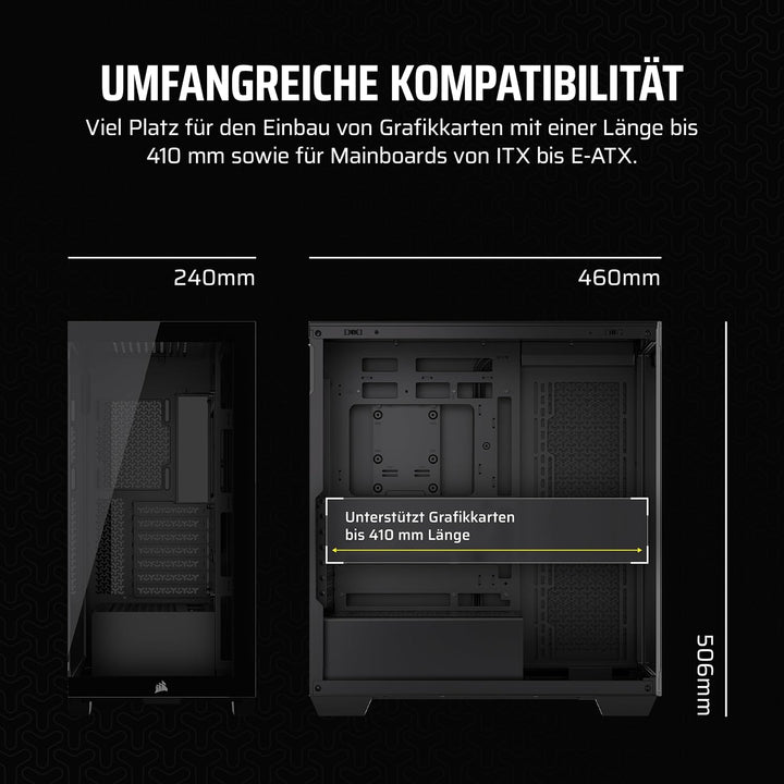 CORSAIR 3500X Mid-Tower ATX PC-Gehäuse - Gehärtetes Panorama-Glas - Umgekehrte Verbindung Motherboar