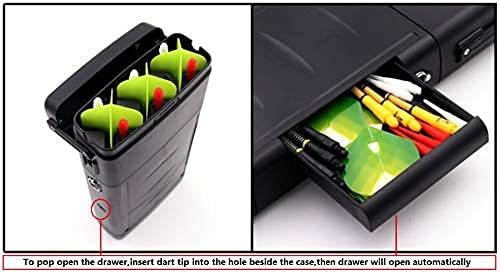 CUESOUL ANTIE Hard Dart Case für 6 Steel Tip Darts/Soft Tip Darts and Extra Dart Tips, Shafts and Fl