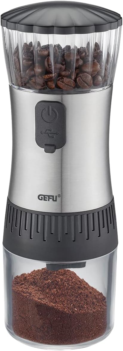 GEFU 16333 Kaffeemühle POLVE elektrisch inkl. Akku Mühle mit USB Keramik Kegelmahlwerk