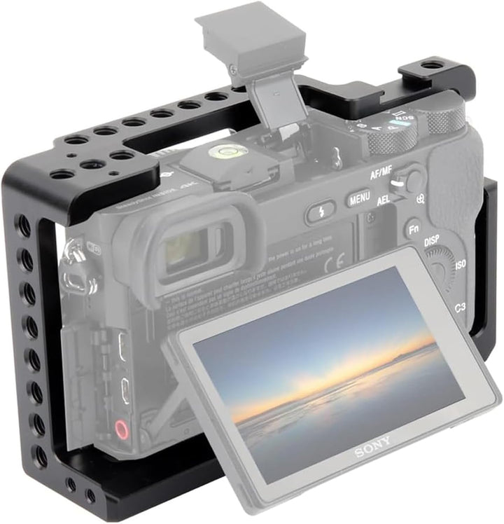 NICEYRIG Aluminium Kamera Käfig für Sony A6100 A6400 A6300 A6000 NEX7 mit 1/4” Gewinde und Cold Shoe