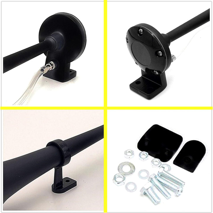 YIYIDA Autohupe Schiffshupe Air Horn 12V Hoher und niedriger Ton Doppelrohr Zink Chrom elektrische H