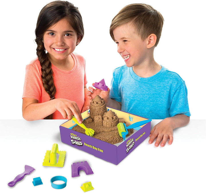 Kinetic Sand Strandspass Set - mit 340 g magischem Sand aus Schweden und Zubehör für sauberes, kreat