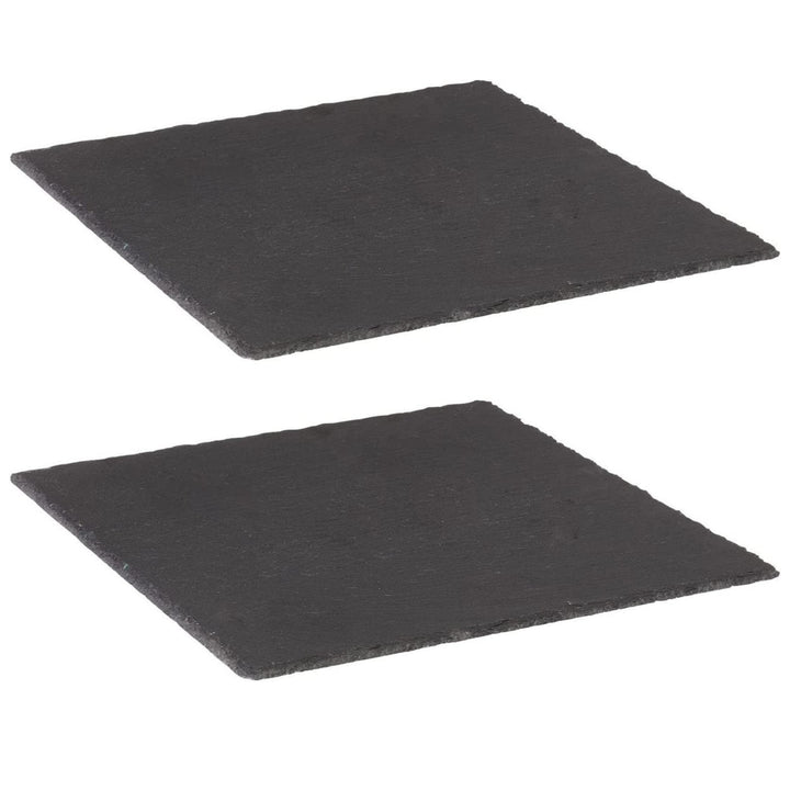 Westmark 2 Naturschiefer-/Servierplatte, quadratisch, mit Kratzschutz, Fläche: je 30 x 30 cm, Schief