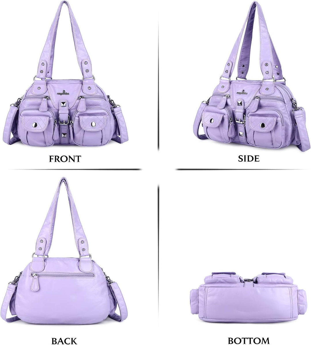 Angel Kiss Hobo Crossbody Purses for Women Shoulder Bag Multipocket Soft Hobo Purses Removable Strap