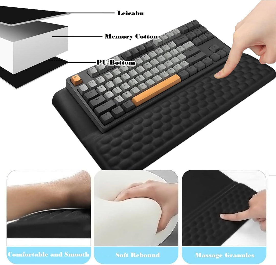 Handballenauflage mit Tastaturständer Ergonomische Tastaturablage mit Weichem Memory Schaum Rutschsc