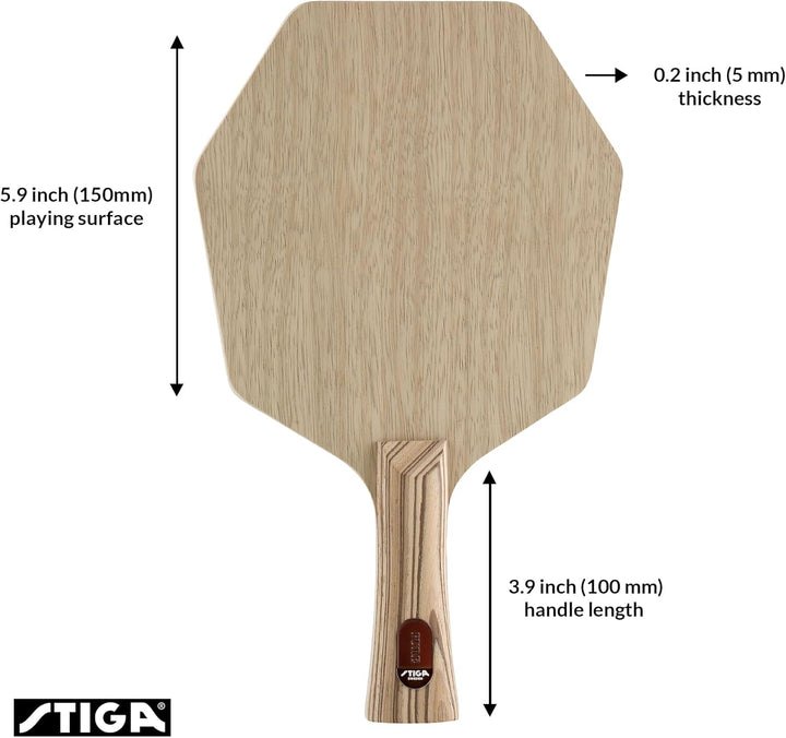 STIGA Tischtennisholz Pure - Professionelles Offensives Tischtennis Holz Blade – 7 Schichten reines