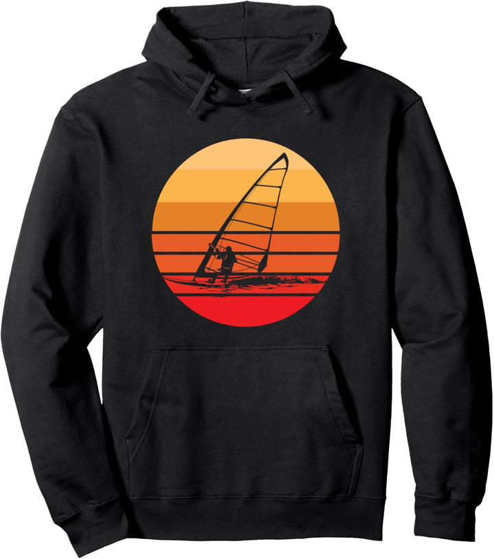 Windsurfen Retro Vintage Sonnenuntergang Windsurfen Geschenk Pullover Hoodie