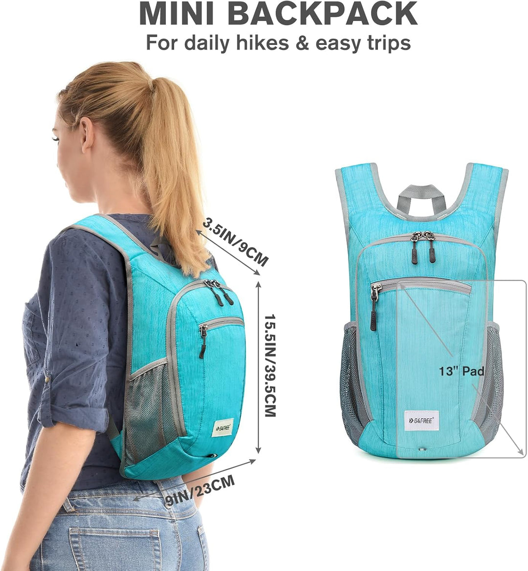 G4Free 10/15/20L Faltbarer Rucksack Klein, Wanderrucksack Leicht, Tagesrucksack Damen Herren für Wan