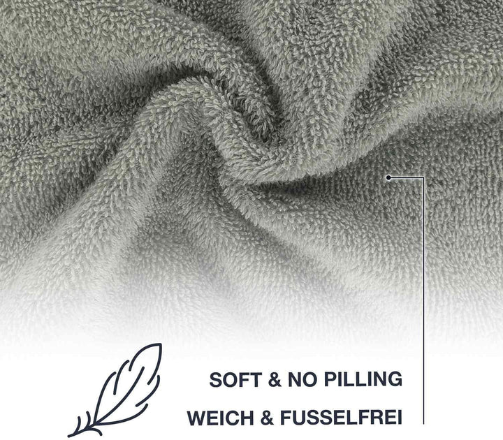 WohnDirect Duschtuch Set 2 teilig - 2 Badetücher (70x140) - Frottee 100% Baumwolle - Grau 2 Badetüch