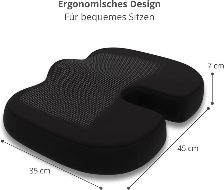 Mosswell ergonomisches Sitzkissen | Mittelfestes Steissbeinkissen mit Gel | Sitzkissen für Bürostu
