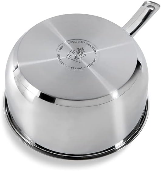 BK Bright 18/10 Edelstahl Topf Ø 20 cm, Professionelles Kochen, Unbeschichtet, 3-Ply, Bleiben-Kühl G