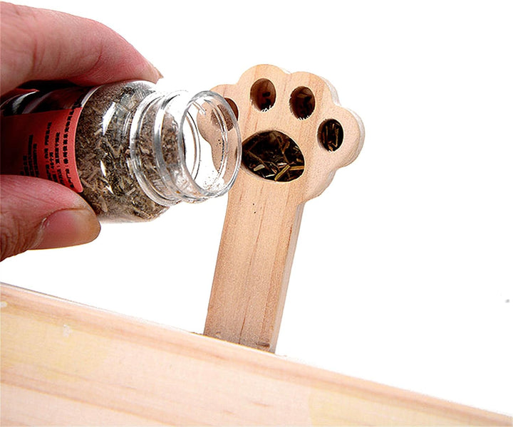 Interaktives Katzenspielzeug Holz Spielzeug, Maulwurf Maus, Puzzle Box mit Spielzeugen für Katzen, J