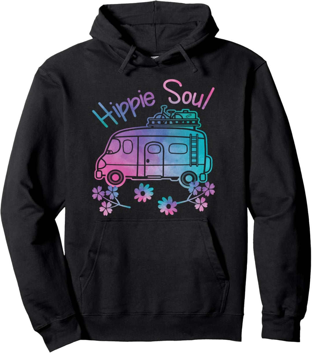 Lustiges Camping Camper Retro Van Tie Dye Hippie Soul Reise Pullover Hoodie