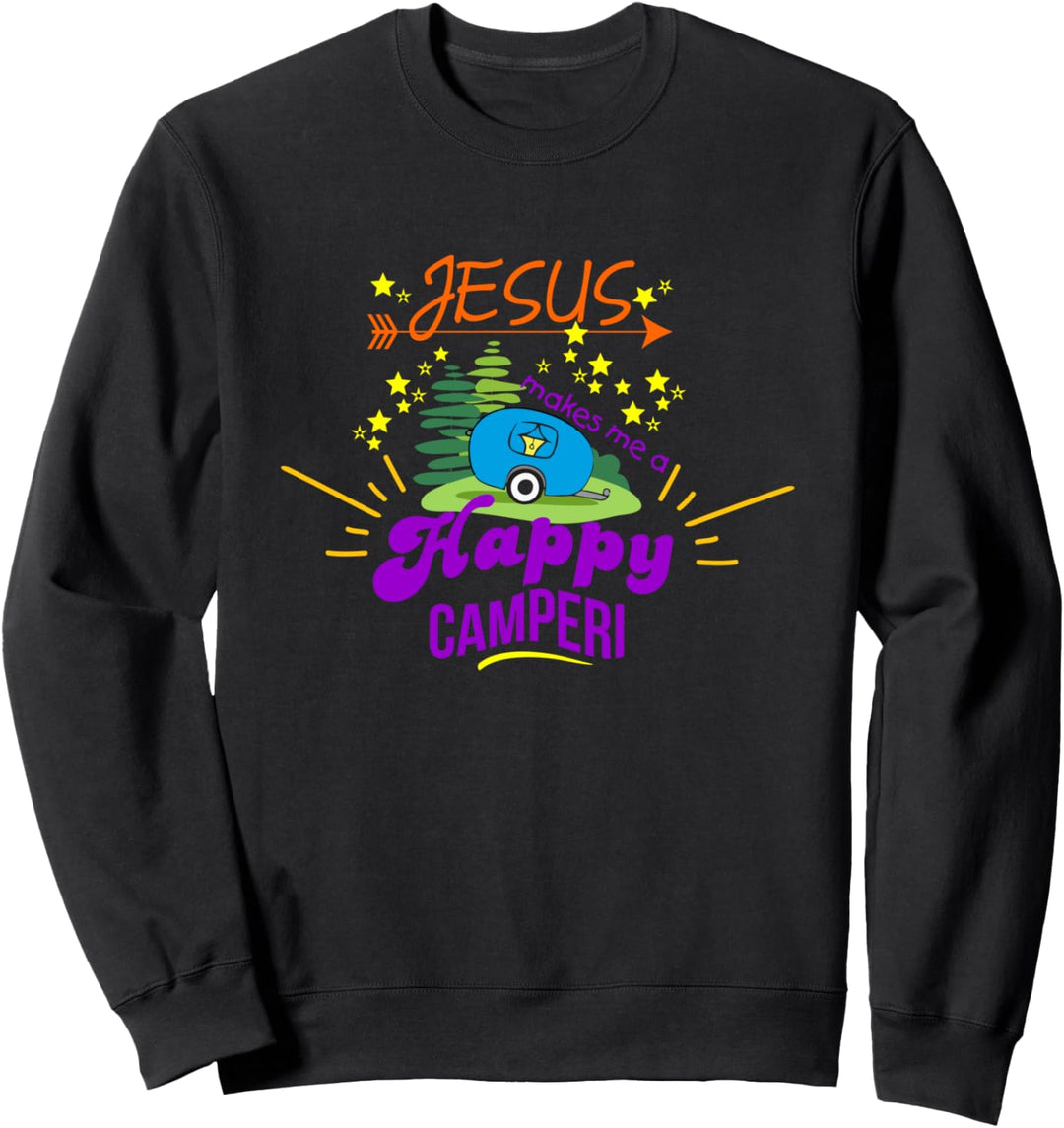 Jesus macht mich ein glücklicher Camper - lustige Christian Sweatshirt