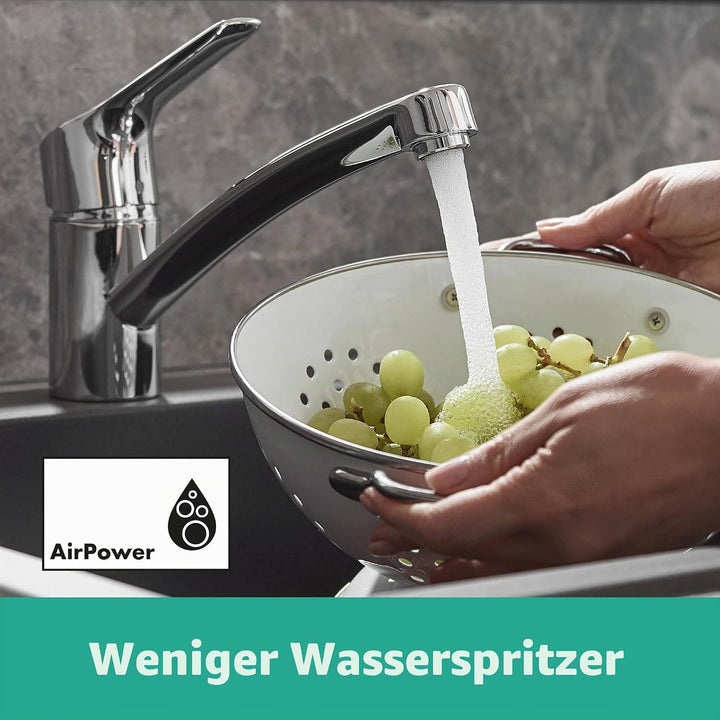 hansgrohe Küchenarmatur MySport, Wasserhahn Küche mit Auslauf Höhe 120 mm, wassersparend, 360° drehb