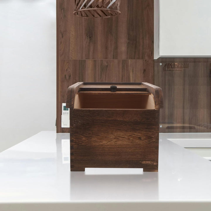Zerodeko Holz Reisbehälter mit Deckel Vorratsbehälter für Speisekammer Getreideaufbewahrungsbox Reis