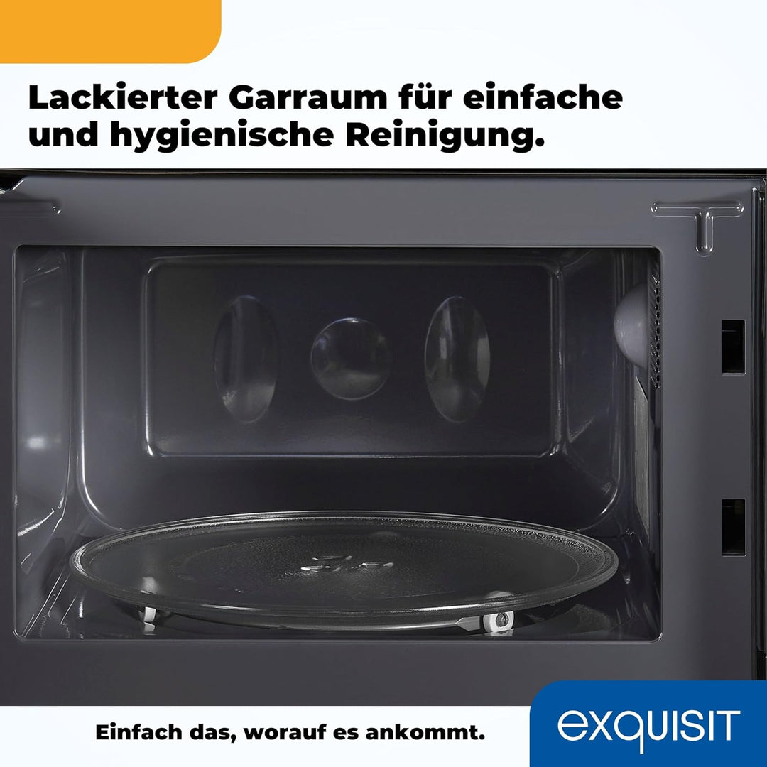 Exquisit Mikrowelle WP 700 J17-3 sw | 700 W Leistung | 20 L Garraum | Unterbau | Schwarz | Mikrowell