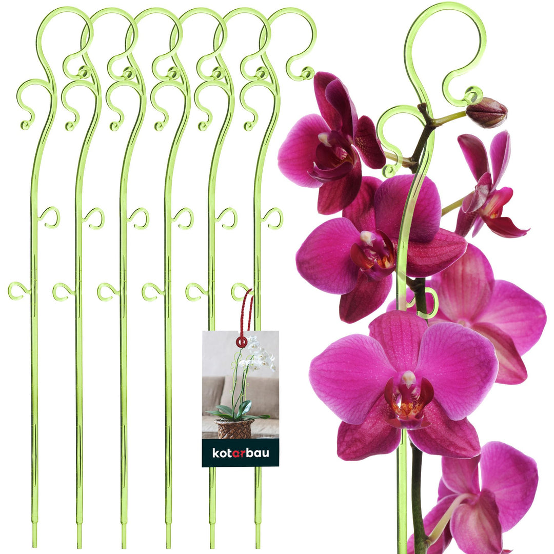 KOTARBAU® 6er Set Pflanzenstütze Grün PVC 39 cm Blumenstütze Rankhilfe Zimmerpflanzen Blumenstütze G