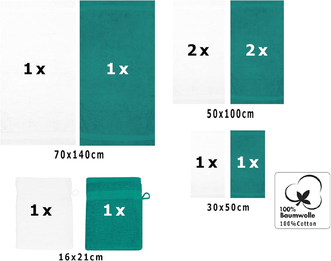 Betz 10-TLG. Handtuch-Set Premium 100% Baumwolle 2 Duschtücher 4 Handtücher 2 Gästetücher 2 Waschhan