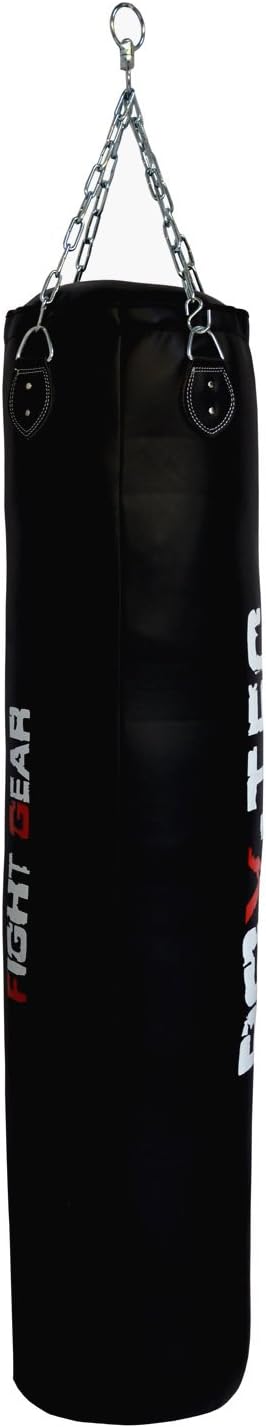 BOX-TEC 120cm Boxsack | Sandsack | Punching-Bag , schwarz, gefüllt inkl. Deckenhaken und Vierpunkt-K