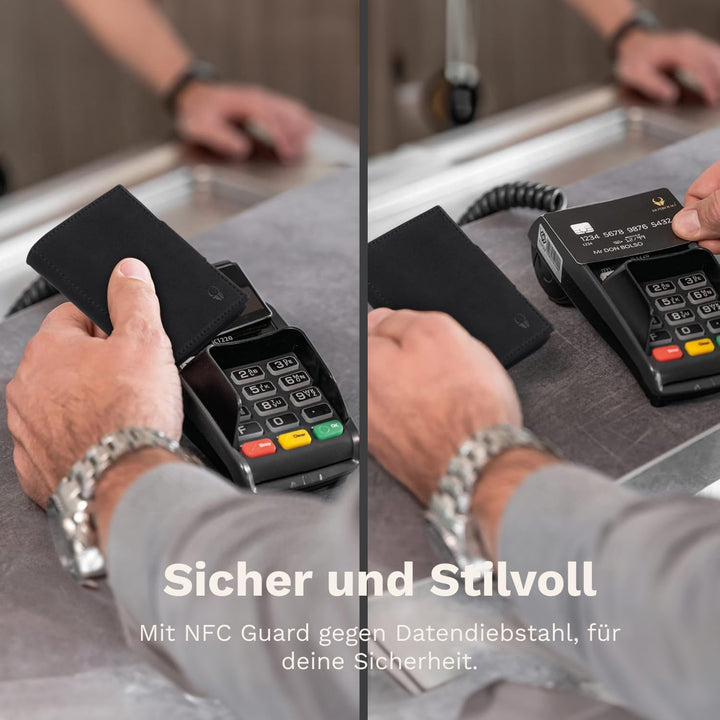 DONBOLSO Wallet NextGen Leder Slim Wallet mit Münzfach Geldbeutel mit RFID Schutz Kartenetui bis 11