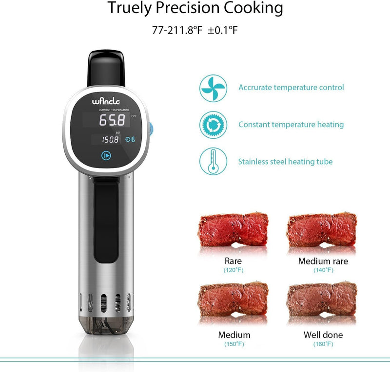Wancle Sous Vide Präzisionskochtopf Immersion Zirkulator, Schwarz