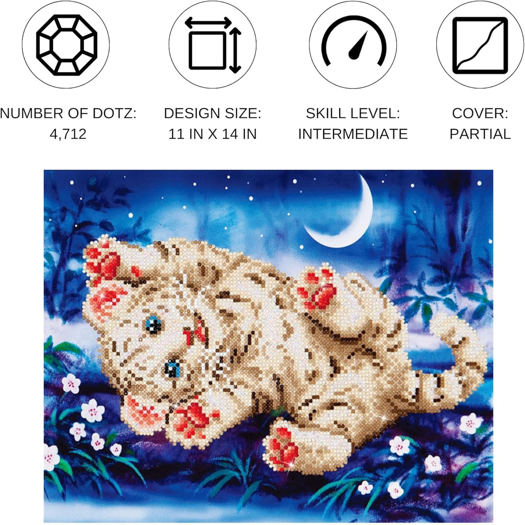 DIAMOND DOTZ DD5.005 - Original 5D Diamond Painting Set Baby Tiger, Kreativset mit 4.712 Diamant Mos