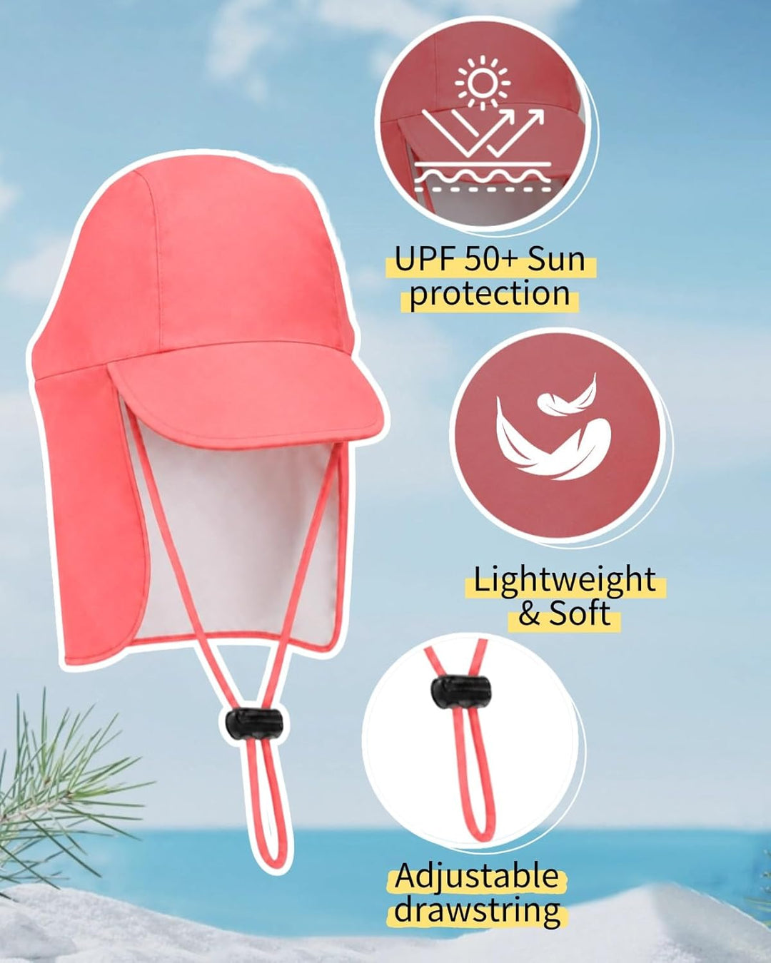 weVSwe Baby Mädchen Langarm Badeanzug UV-Schutz UPF 50+ Einteiler mit Kleinkind Sonnenhut Flap Cap 0