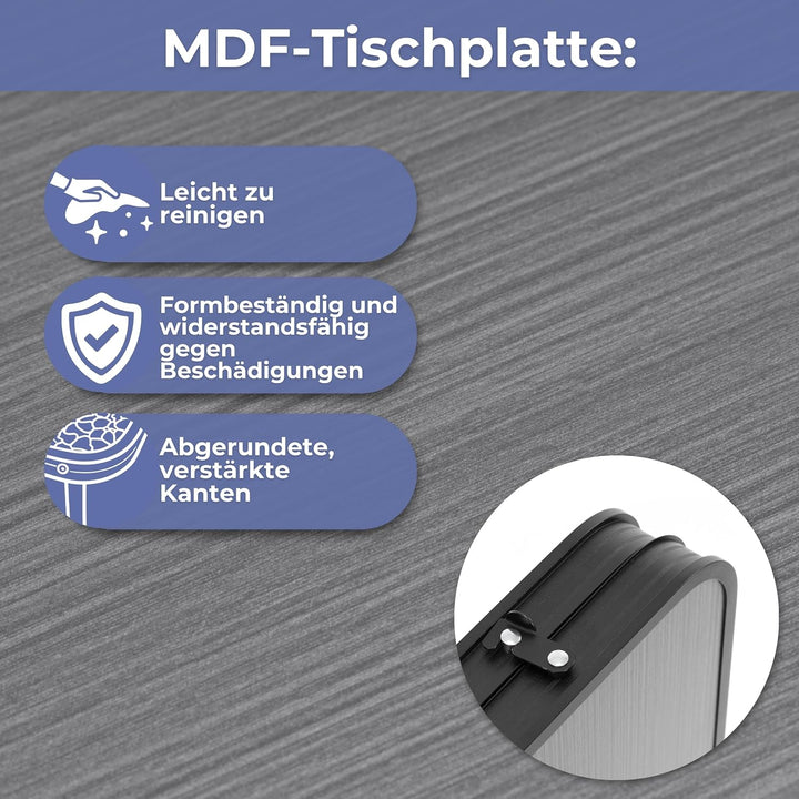 SPRINGOS Camping Set 120x60 cm Tisch Höhenverstellbar 3 Stufen 4 Klappstühle Aluminium MDF Tischplat