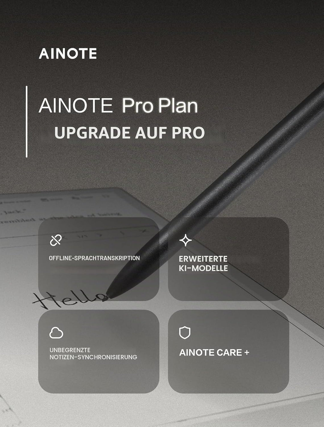iFLYTEK AINOTE 2, 10.65 Zoll Grossbild-Papiertablett, 4,2 mm ultradünnes Notiztablett mit Eingabesti
