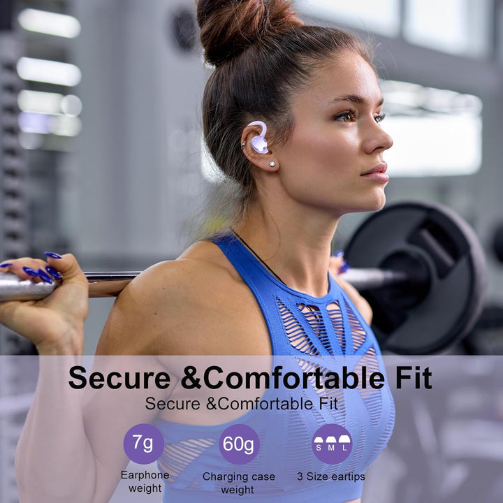 Bluetooth Kopfhörer, Kopfhörer Kabellos Bluetooth 5.4 Sport, 68 std Spielzeit In Ear Kopfhörer mit 4