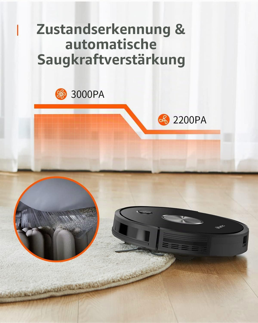 Ultenic D5s Pro Saugroboter mit Wischfunktion, 3000 Pa Saugkraft Staubsauger Roboter, Roboter Staubs