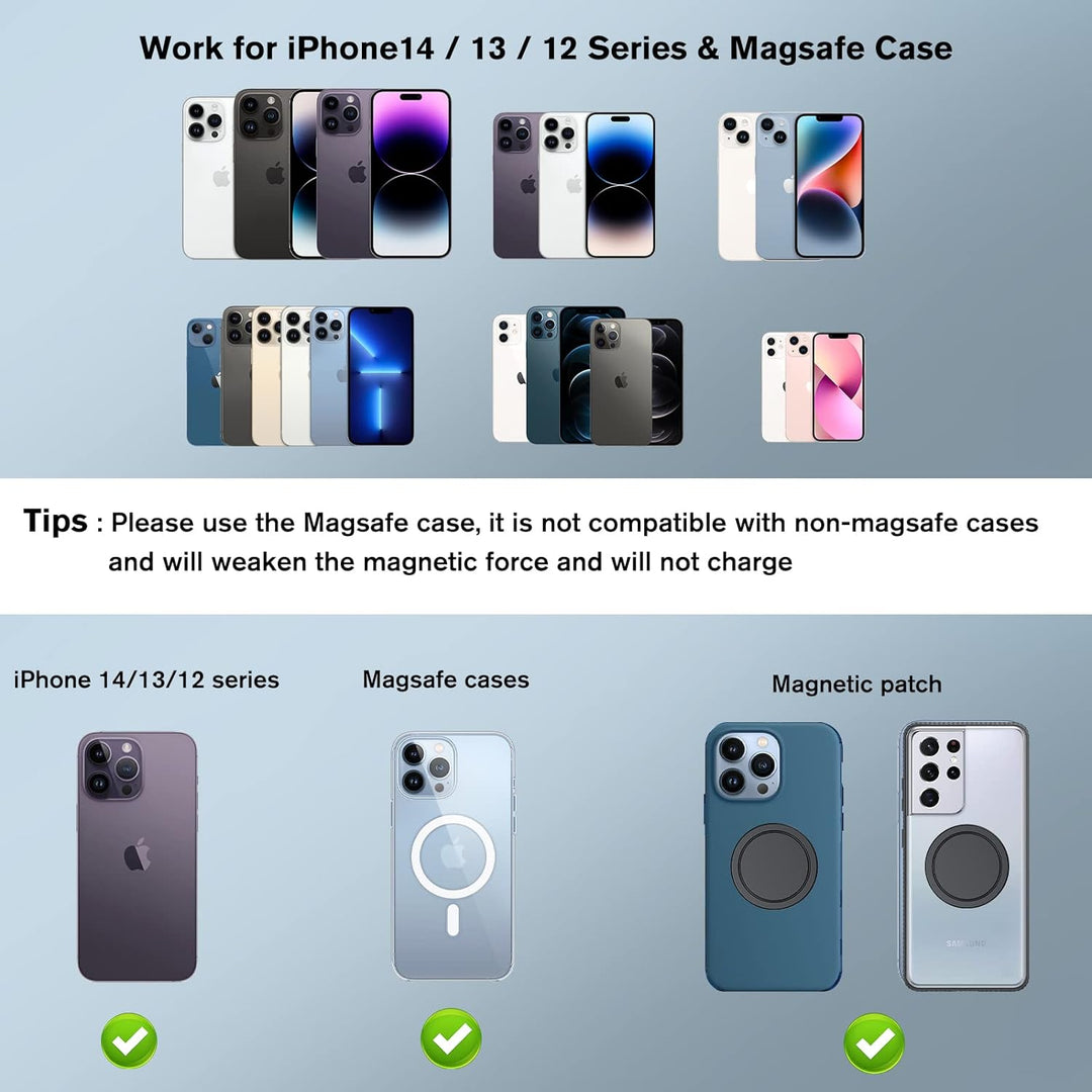 OHLPRO für MagSafe Autohalterung mit Ladefunktion, 360° Drehung iPhone 15 Pro Max Autohalterung, Kom