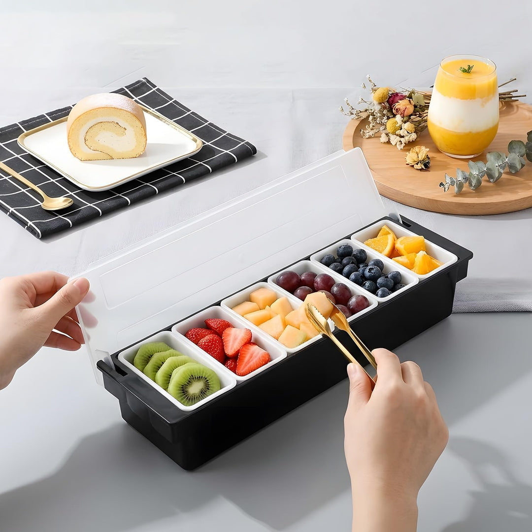 Obst Container Box Eis Party Servier Bar Eisgekühlter Gewürzspender mit Transparentem Deckel, Würzmi